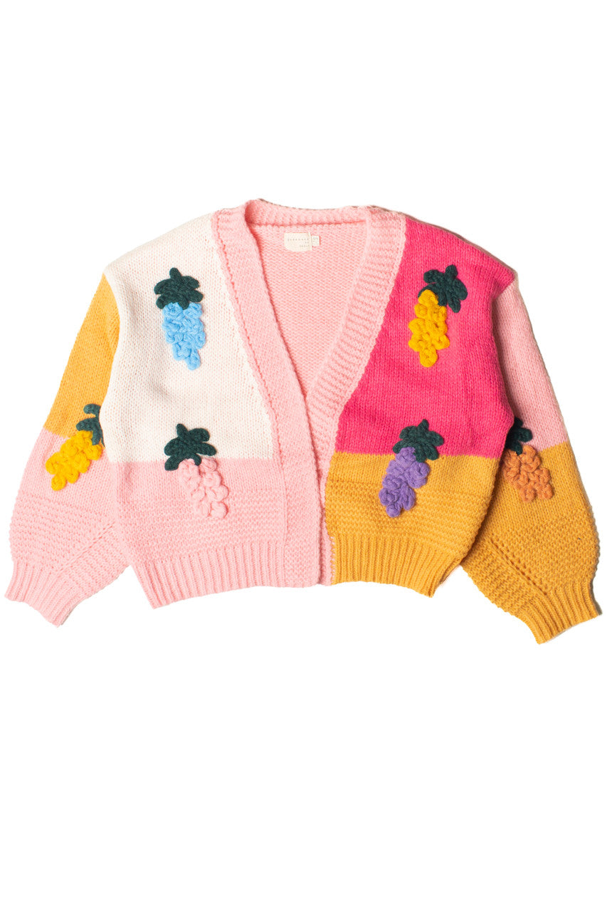Rainbow Fruit 3D Applique Cardigan
