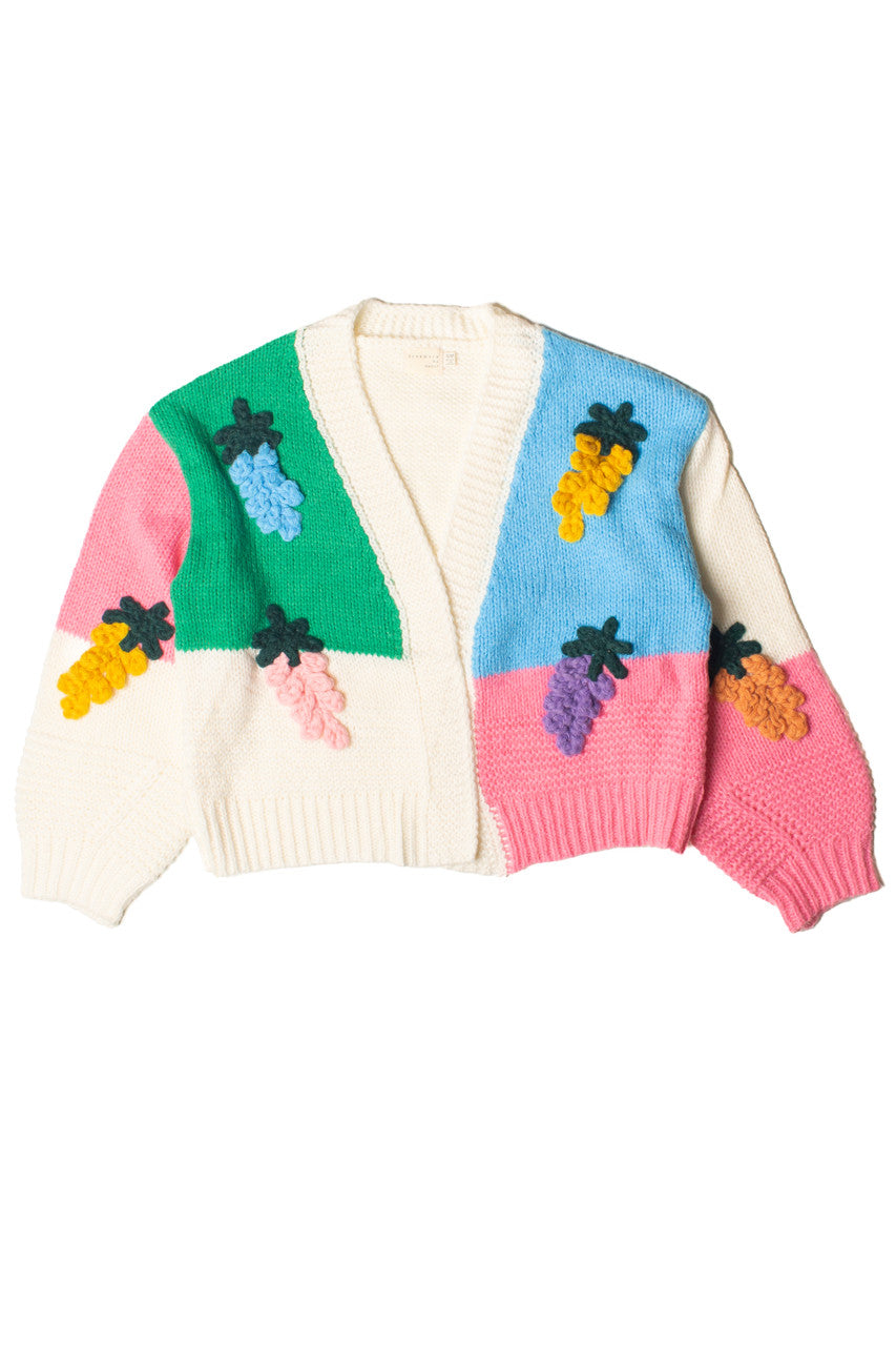 Rainbow Fruit 3D Applique Cardigan