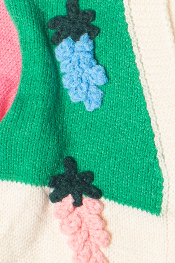 Rainbow Fruit 3D Applique Cardigan