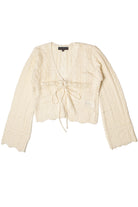 Bell Sleeve Pointelle Cardigan