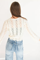Bell Sleeve Pointelle Cardigan