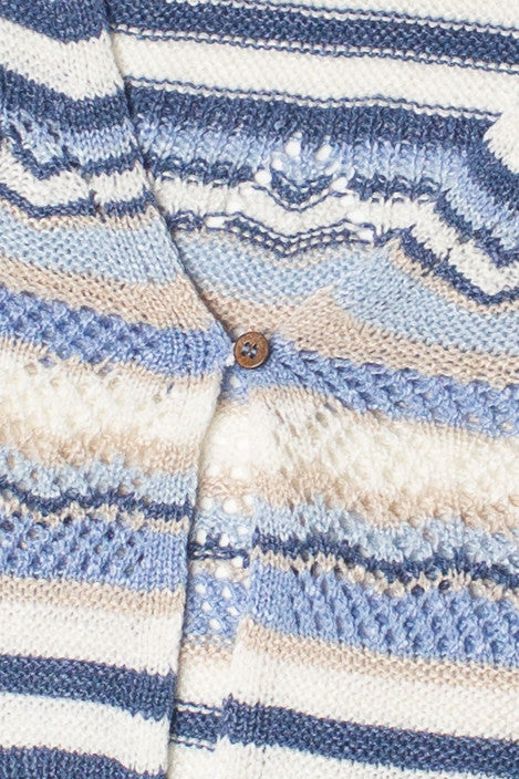 Striped Pointelle Cardigan