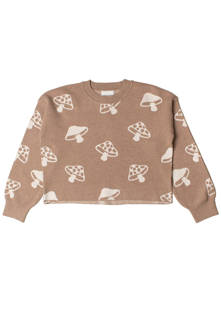 Mocha Mushroom Cropped Sweater