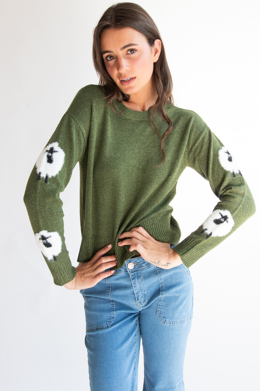 Animal Sleeve Sweater
