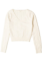 V Neck Cable Knit Pullover Sweater