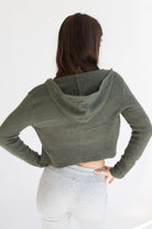 Crop Zip Up Hoodie Sweater