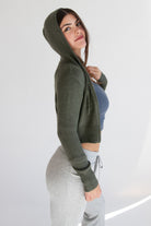 Crop Zip Up Hoodie Sweater