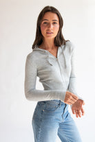 Crop Zip Up Hoodie Sweater