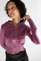 Crop Zip Up Hoodie Sweater