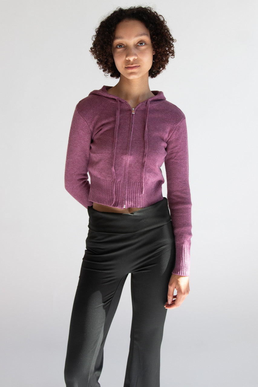Crop Zip Up Hoodie Sweater
