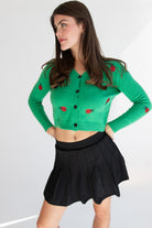 Embroidered Lady Bug Cardigan