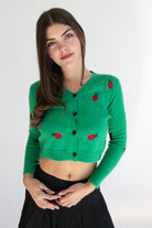 Embroidered Lady Bug Cardigan