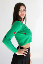 Embroidered Lady Bug Cardigan