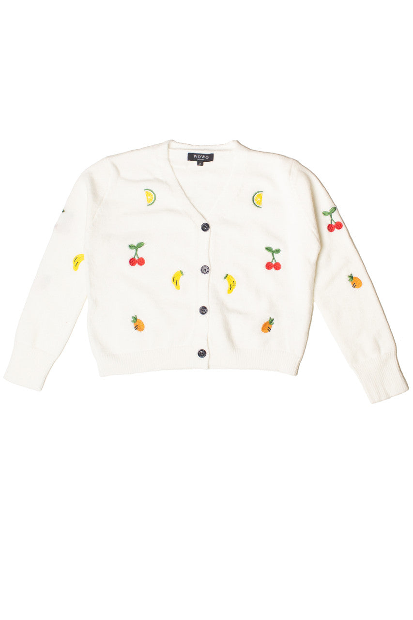 Fruit Bowl Embroidered Cardigan