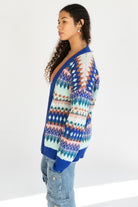 Diamond Pattern Open Cardigan