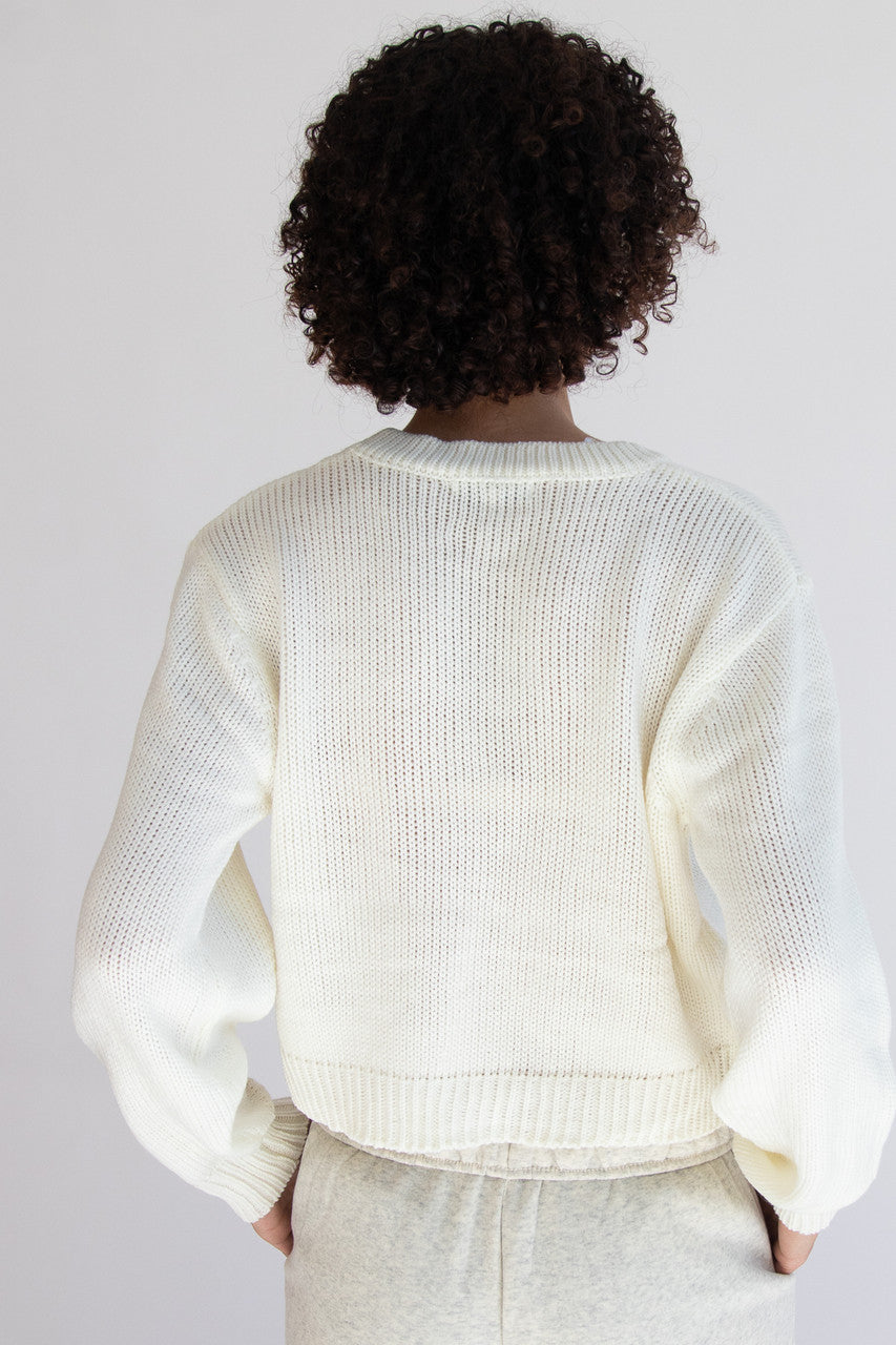 3D Strawberry Applique Sweater