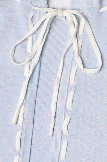 Running Stitch Tie Front Knit Cardigan