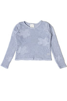 Chenille Mesh Stitch Flower Sweater