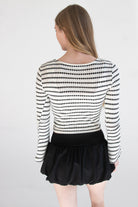 Bell Sleeve Stripe Knit Top
