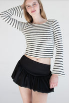 Bell Sleeve Stripe Knit Top