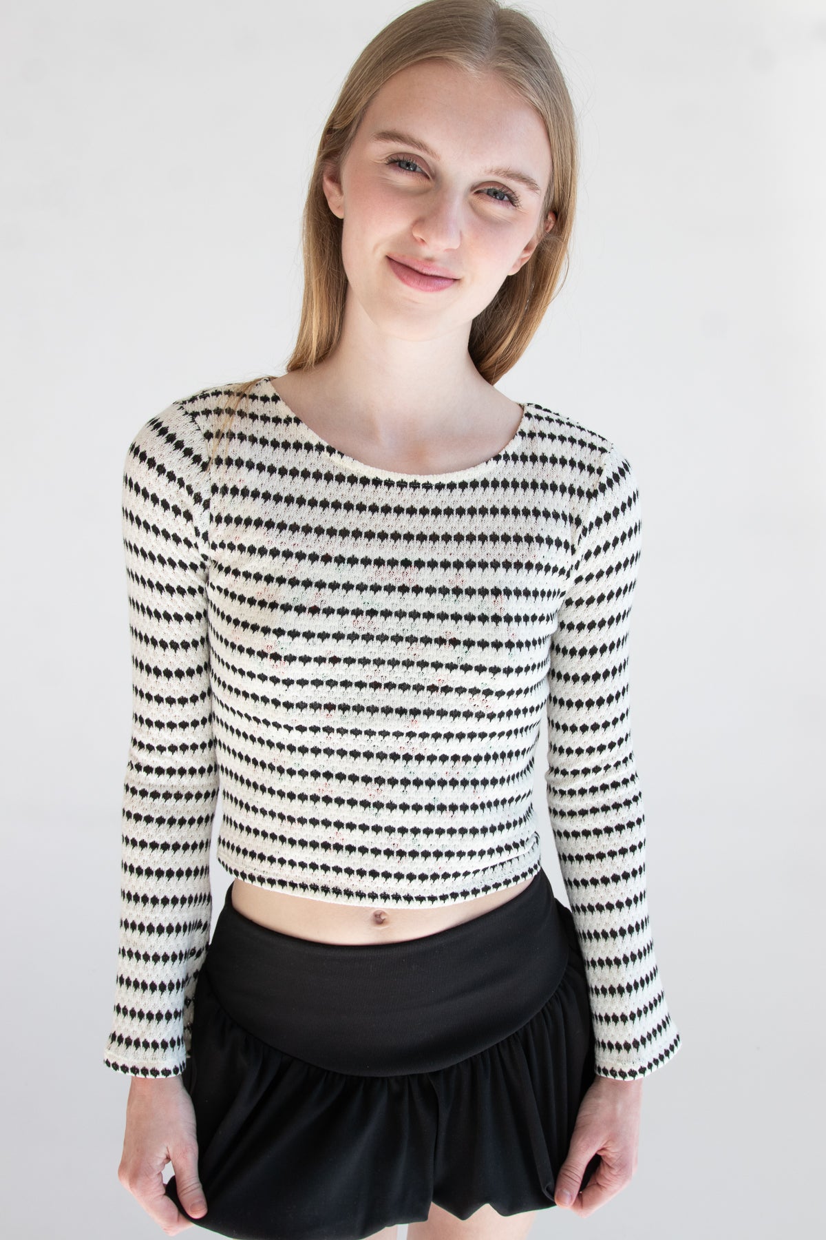 Bell Sleeve Stripe Knit Top