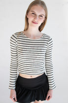 Bell Sleeve Stripe Knit Top