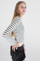 Bell Sleeve Stripe Knit Top