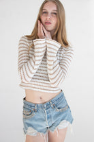 Bell Sleeve Stripe Knit Top