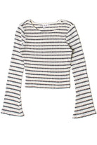 Bell Sleeve Striped Knit Top