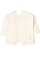 Oversized Cable Knit Open Front Cardigan