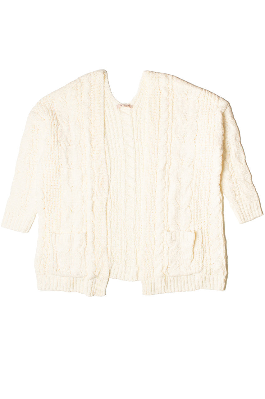 Oversized Cable Knit Open Front Cardigan