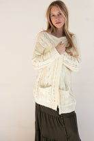 Oversized Cable Knit Open Front Cardigan