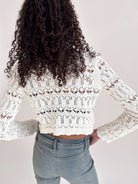 Loose Pointelle Knit Tie Front Cardigan