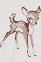 Printed Knit Graphic Sweater - Ivory/Deer