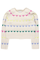 Heart Stripe Crop Sweater