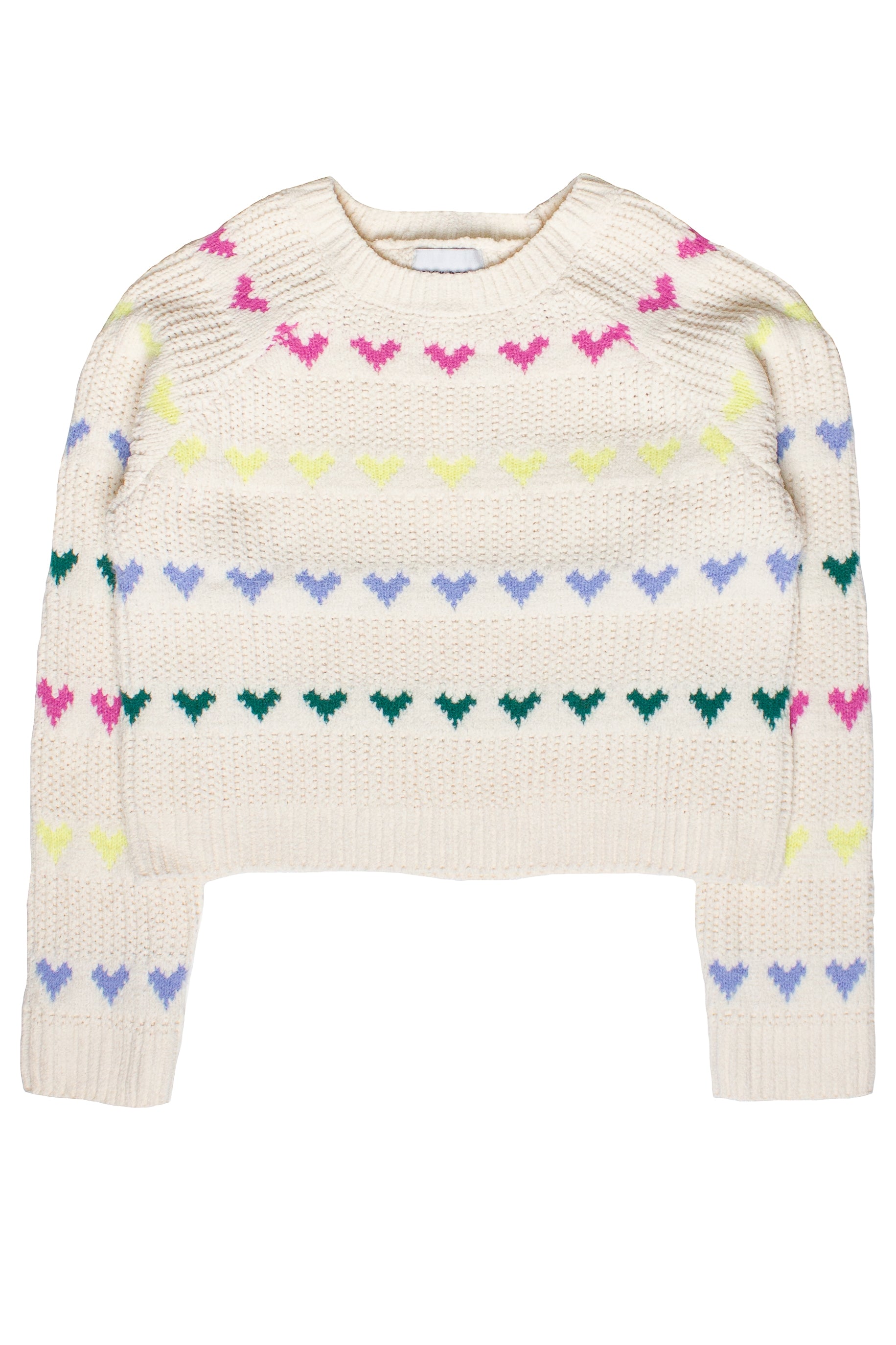 Heart Stripe Crop Sweater