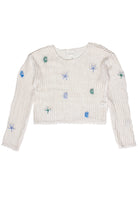 Seaside Crochet Mesh Sweater - White