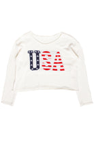 USA Knit Sweater - White
