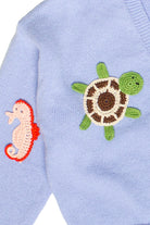 Ocean Life Crochet Applique Cardigan