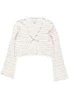 Open Knit Tie Front Cardigan