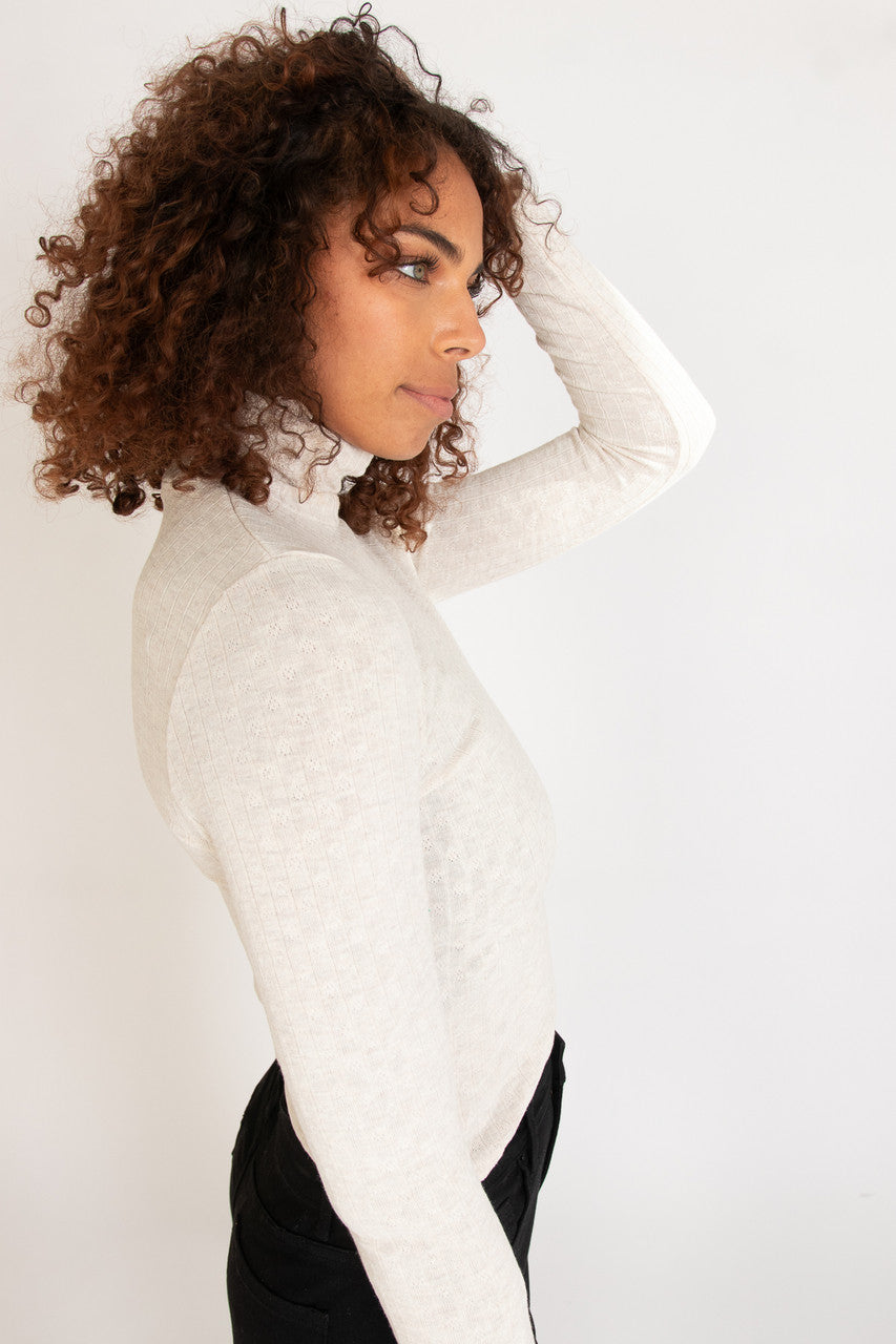 Pointelle Turtleneck