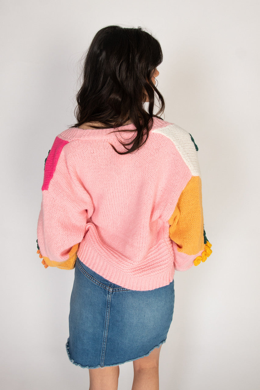 Rainbow Fruit 3D Applique Cardigan
