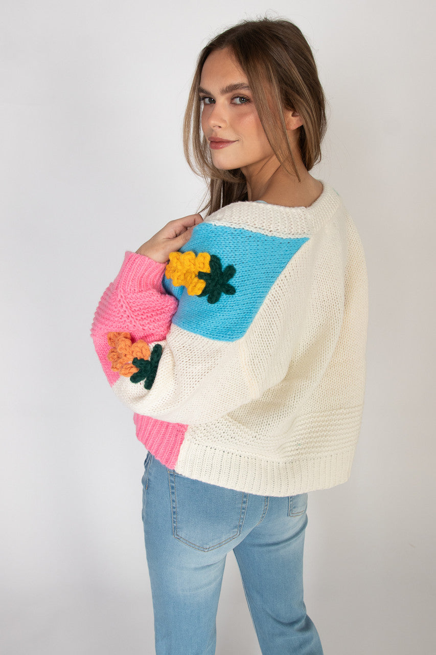 Rainbow Fruit 3D Applique Cardigan