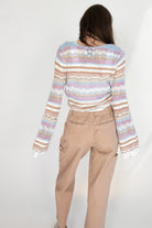Striped Pointelle Cardigan