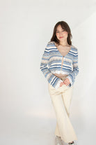 Striped Pointelle Cardigan