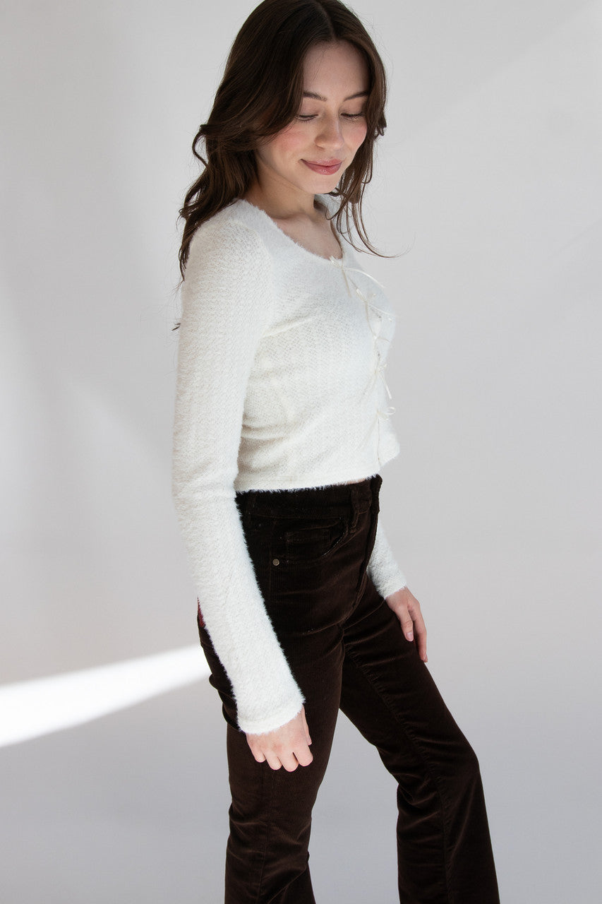 Bow Front Eyelash Cardigan