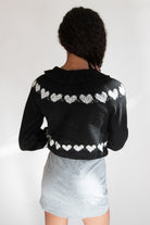 Ruffle Collar Heart Cardigan