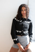 Ruffle Collar Heart Cardigan