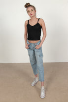 Front skater baggy pocket jean