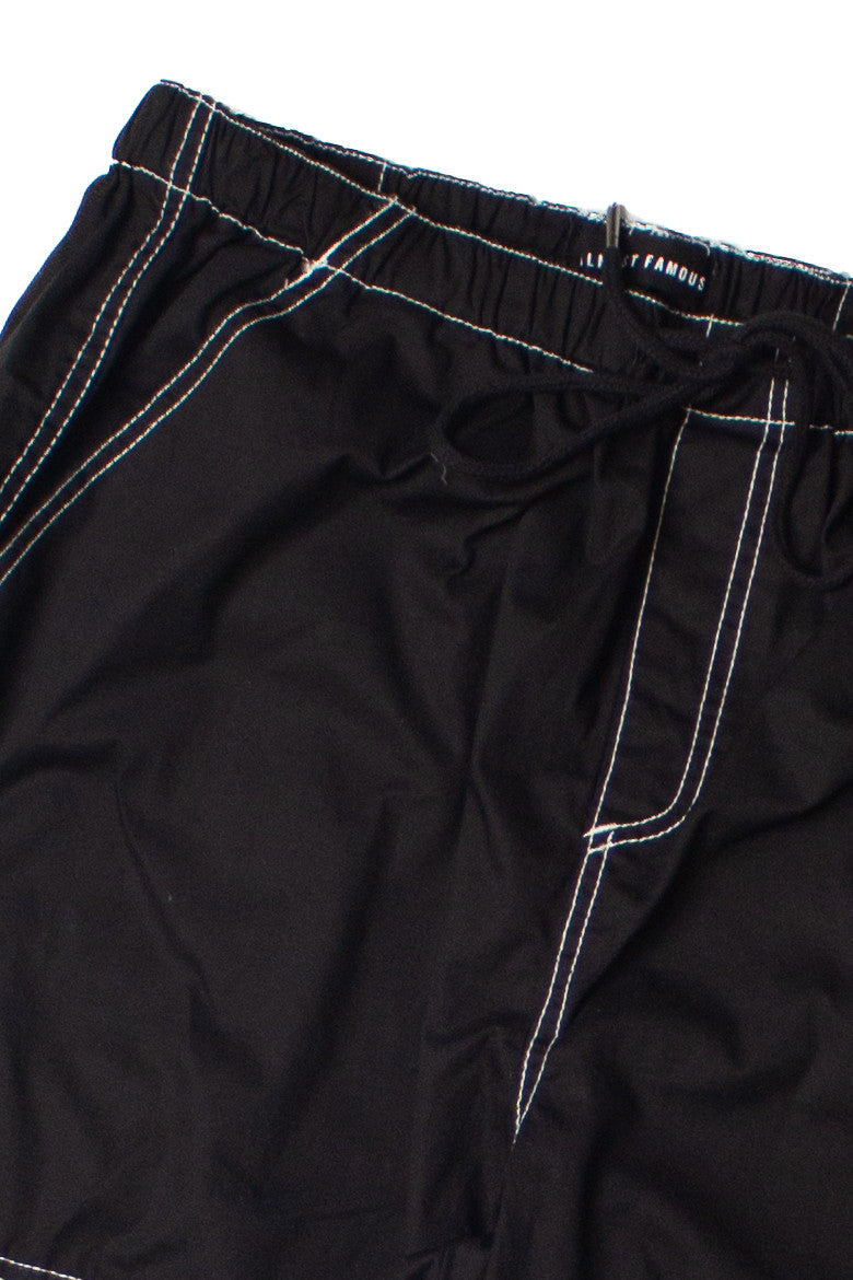 Black Drawstring Cargo Joggers